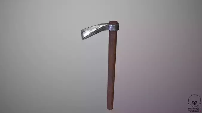 Hoe Lowpoly axe Low-poly 3D model
