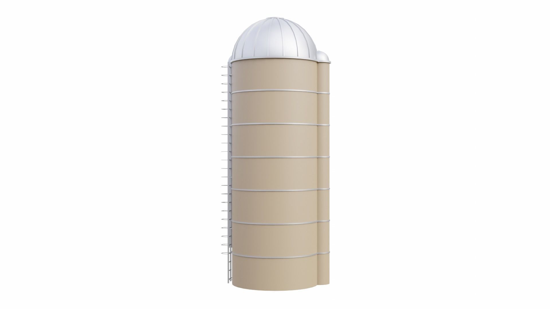 Farm Silo Low-poly 3D model_3