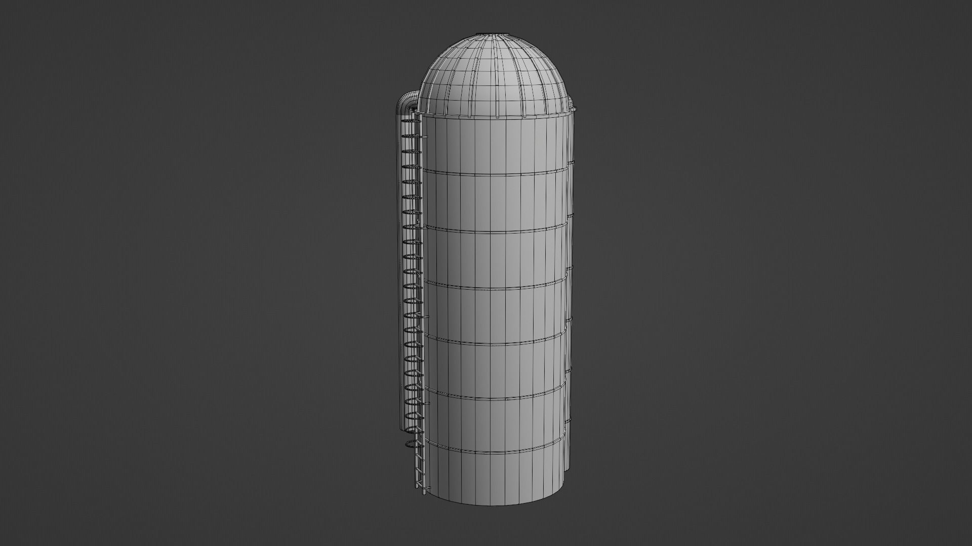 Farm Silo Low-poly 3D model_12
