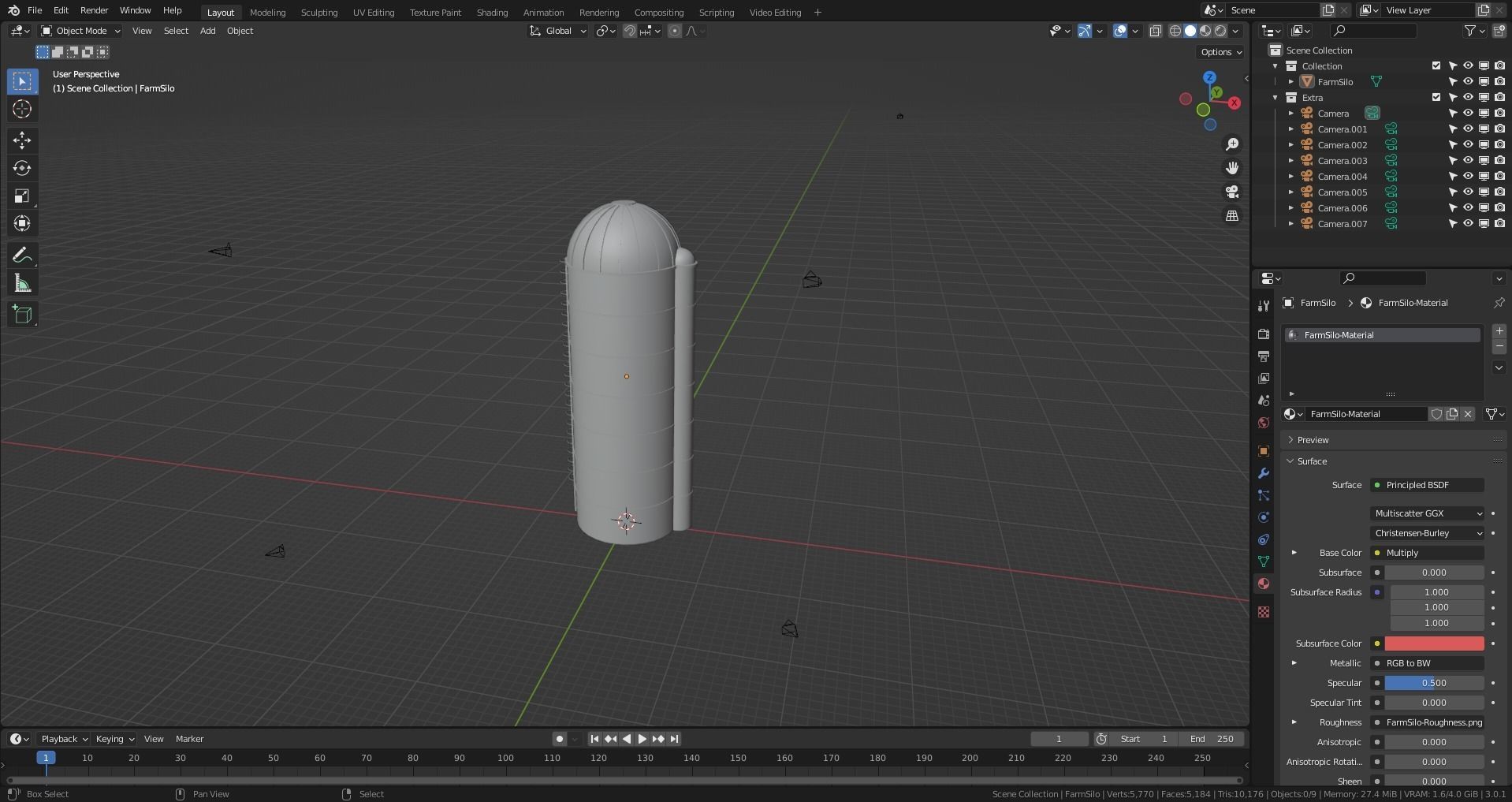 Farm Silo Low-poly 3D model_18