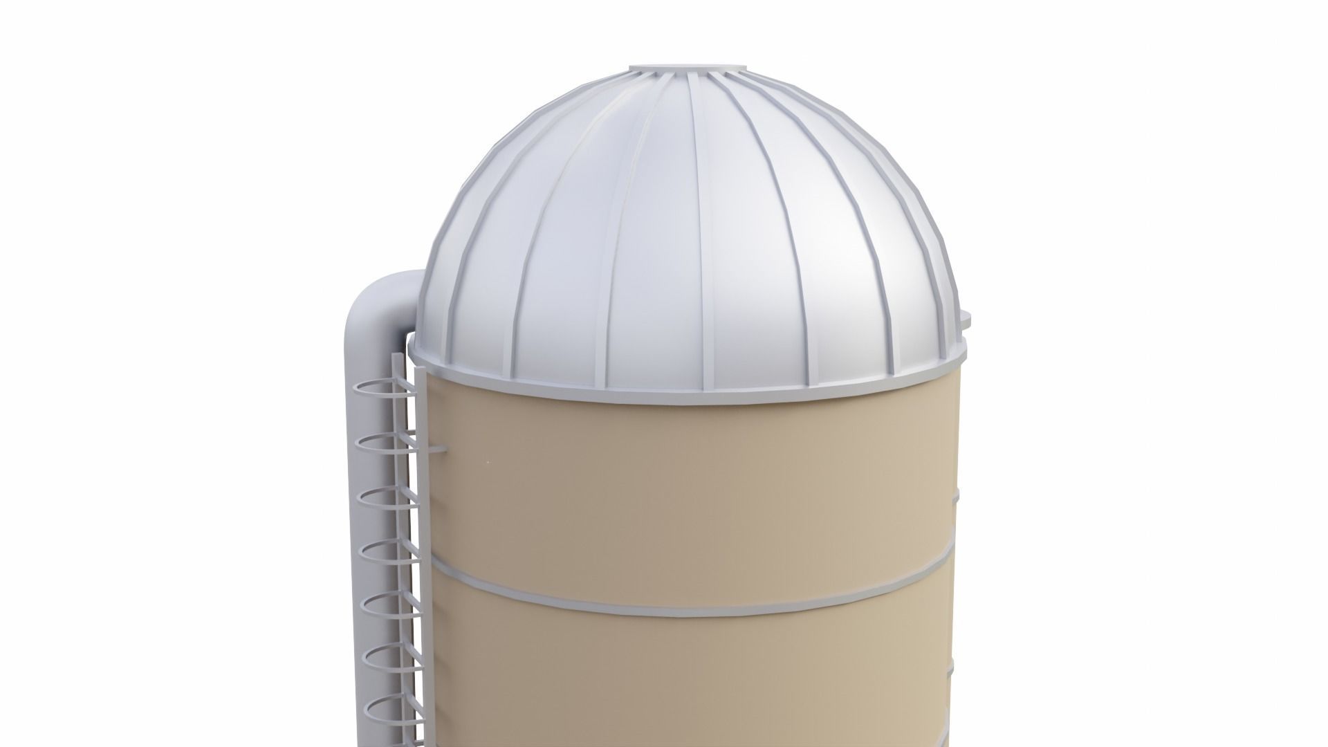 Farm Silo Low-poly 3D model_7