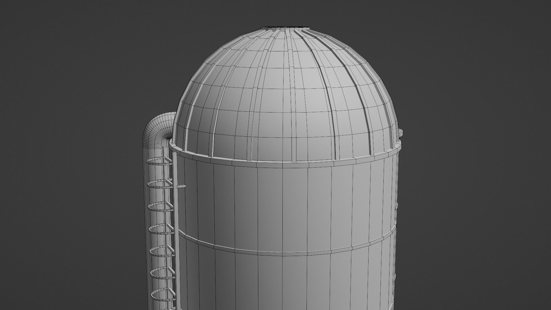 Farm Silo Low-poly 3D model_15
