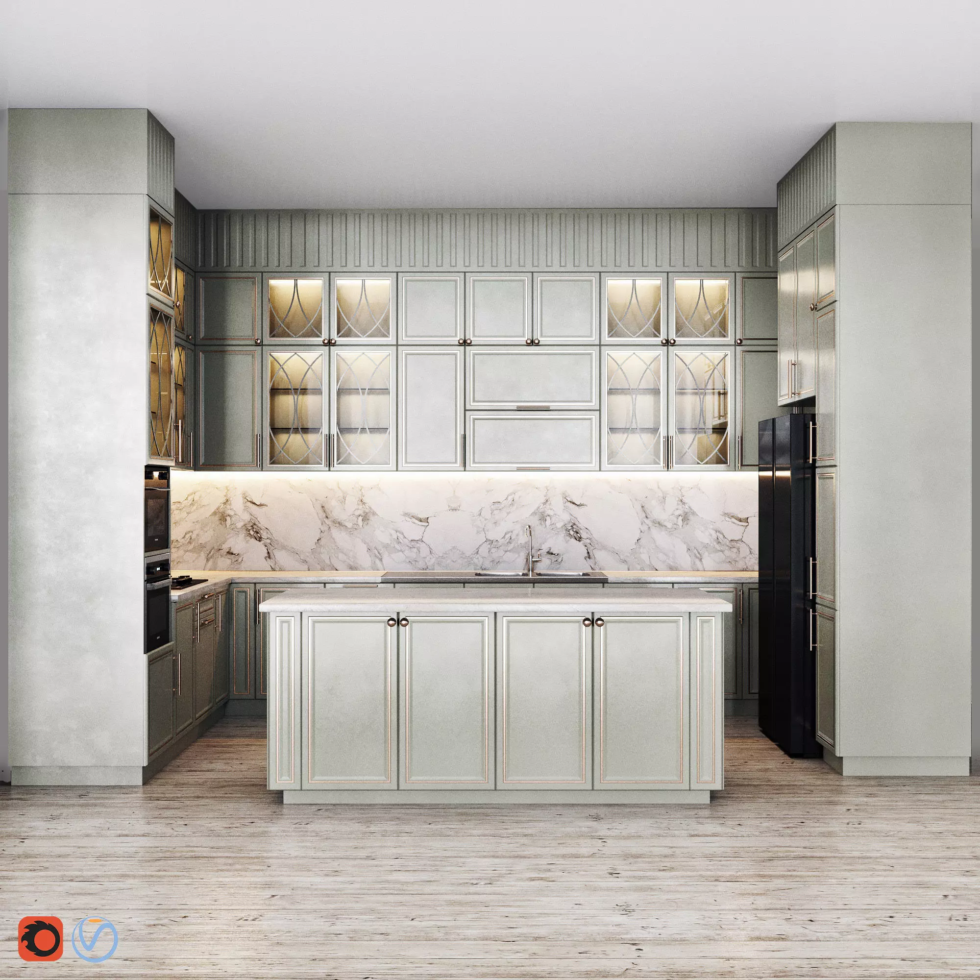 kitchen classic01 3D model_0