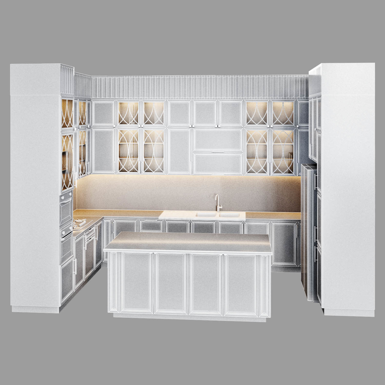 kitchen classic01 3D model_5