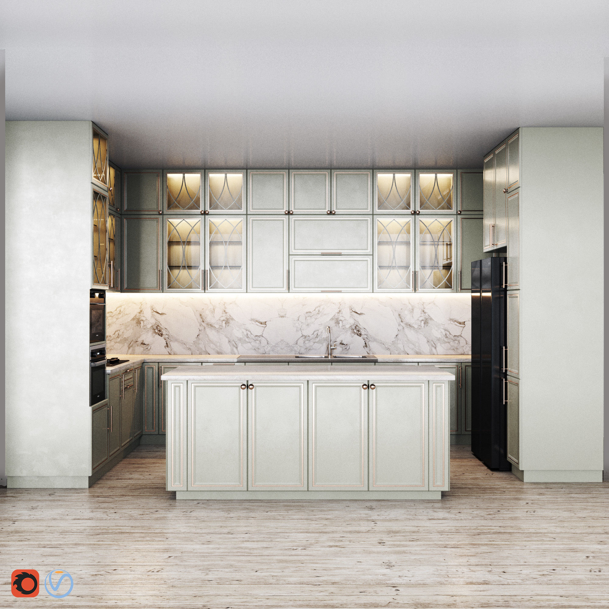kitchen classic01 3D model_6