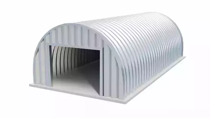 Metal Farm Shed Low-poly 3D model