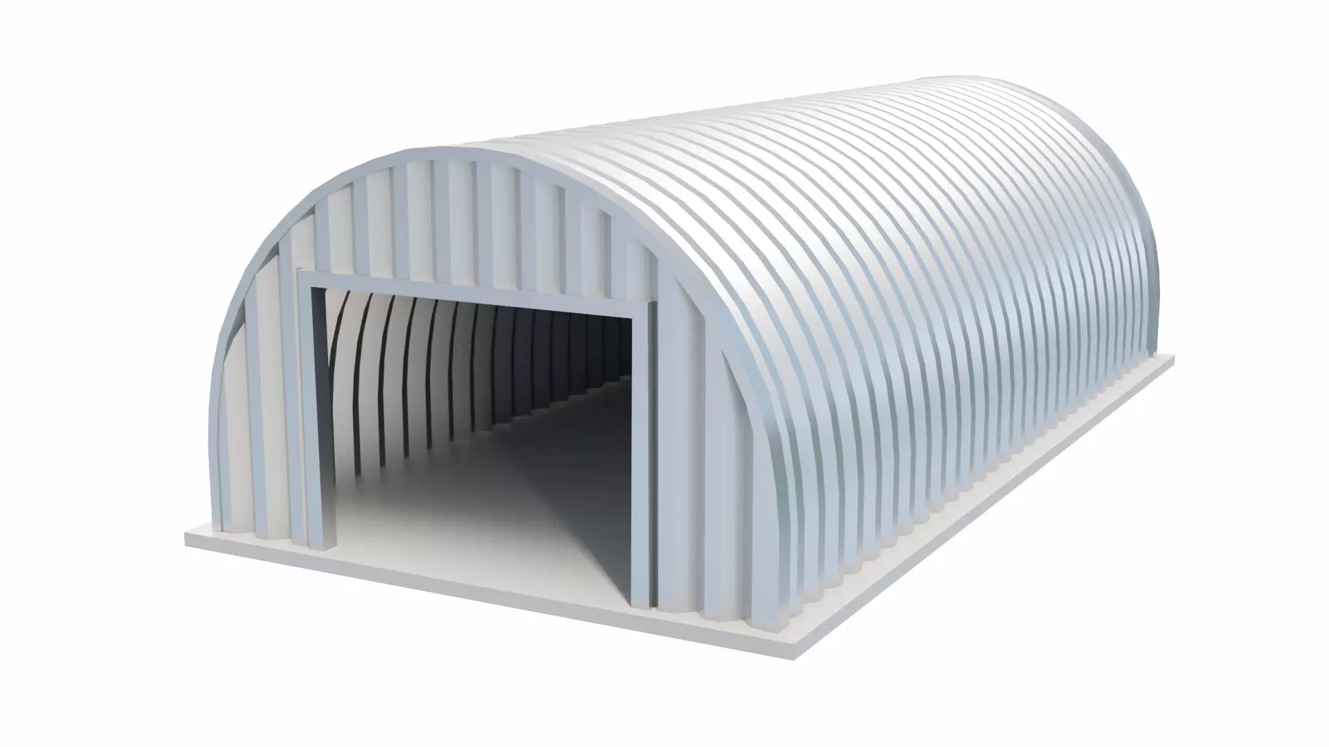 Metal Farm Shed Low-poly 3D model_0