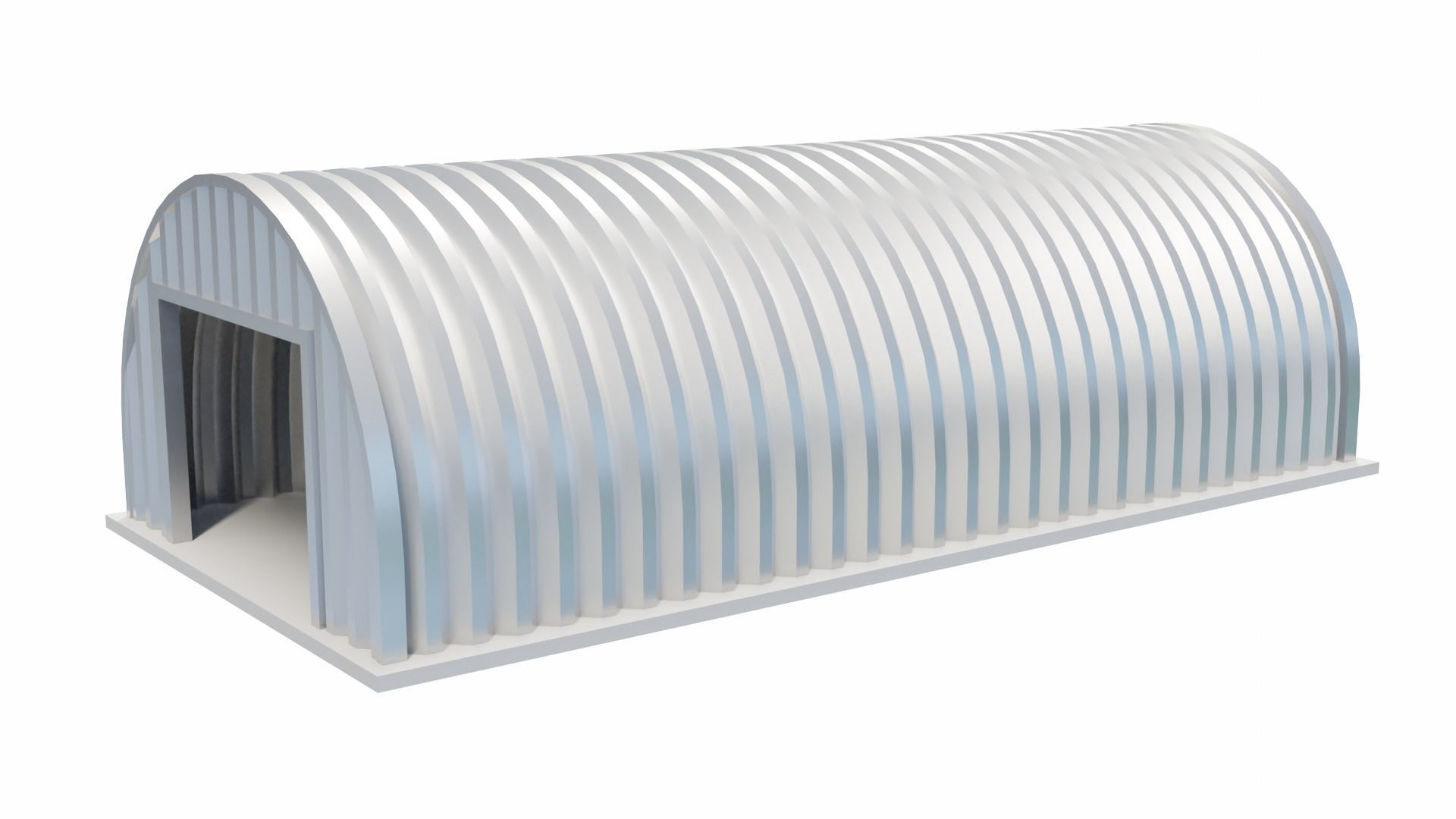 Metal Farm Shed Low-poly 3D model_8