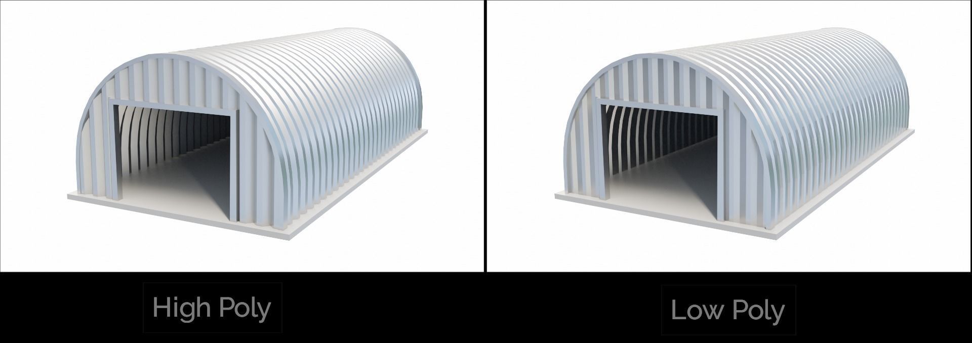 Metal Farm Shed Low-poly 3D model_4