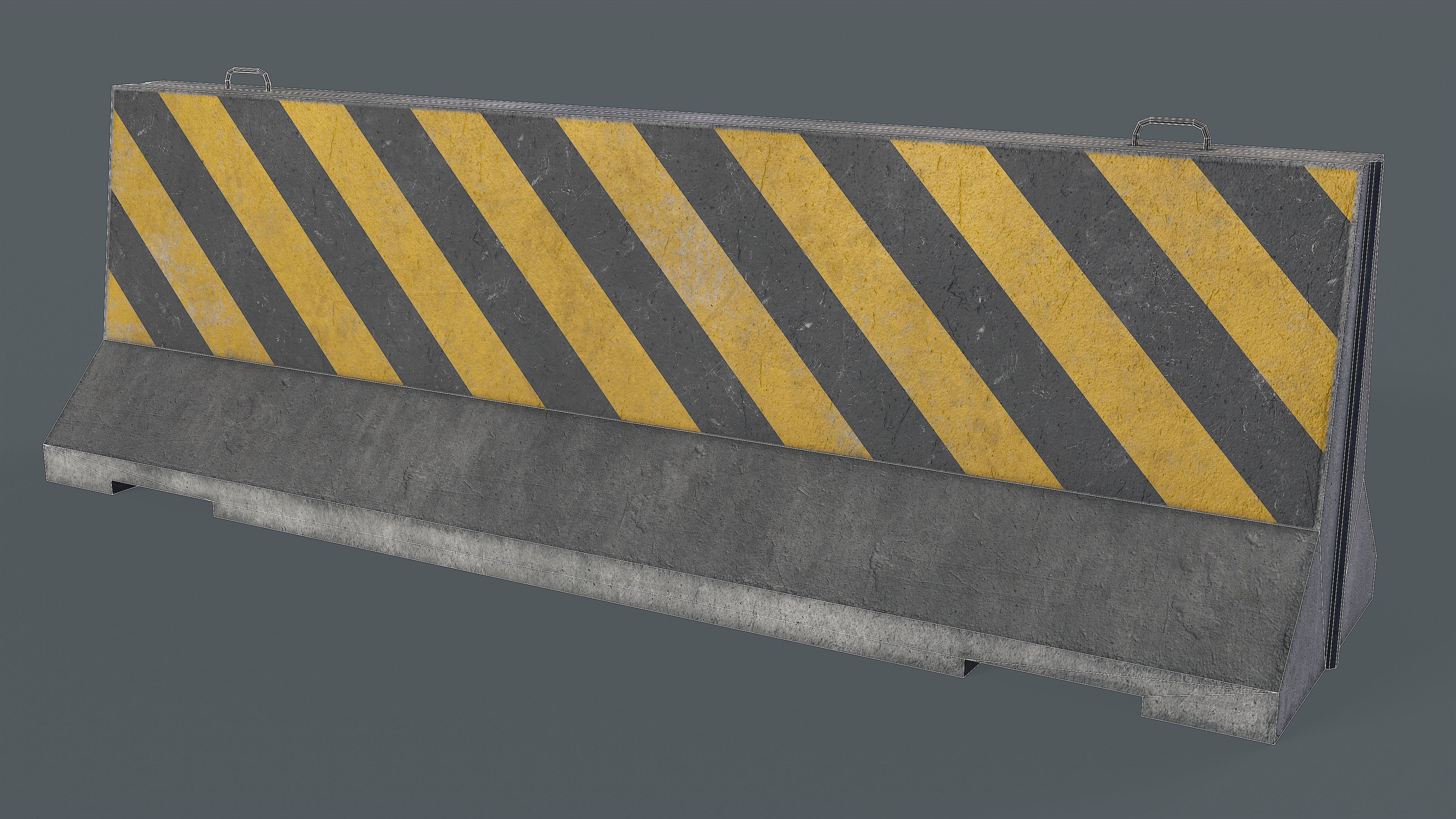 Set of 5 Concrete Barriers Low-poly 3D model_9