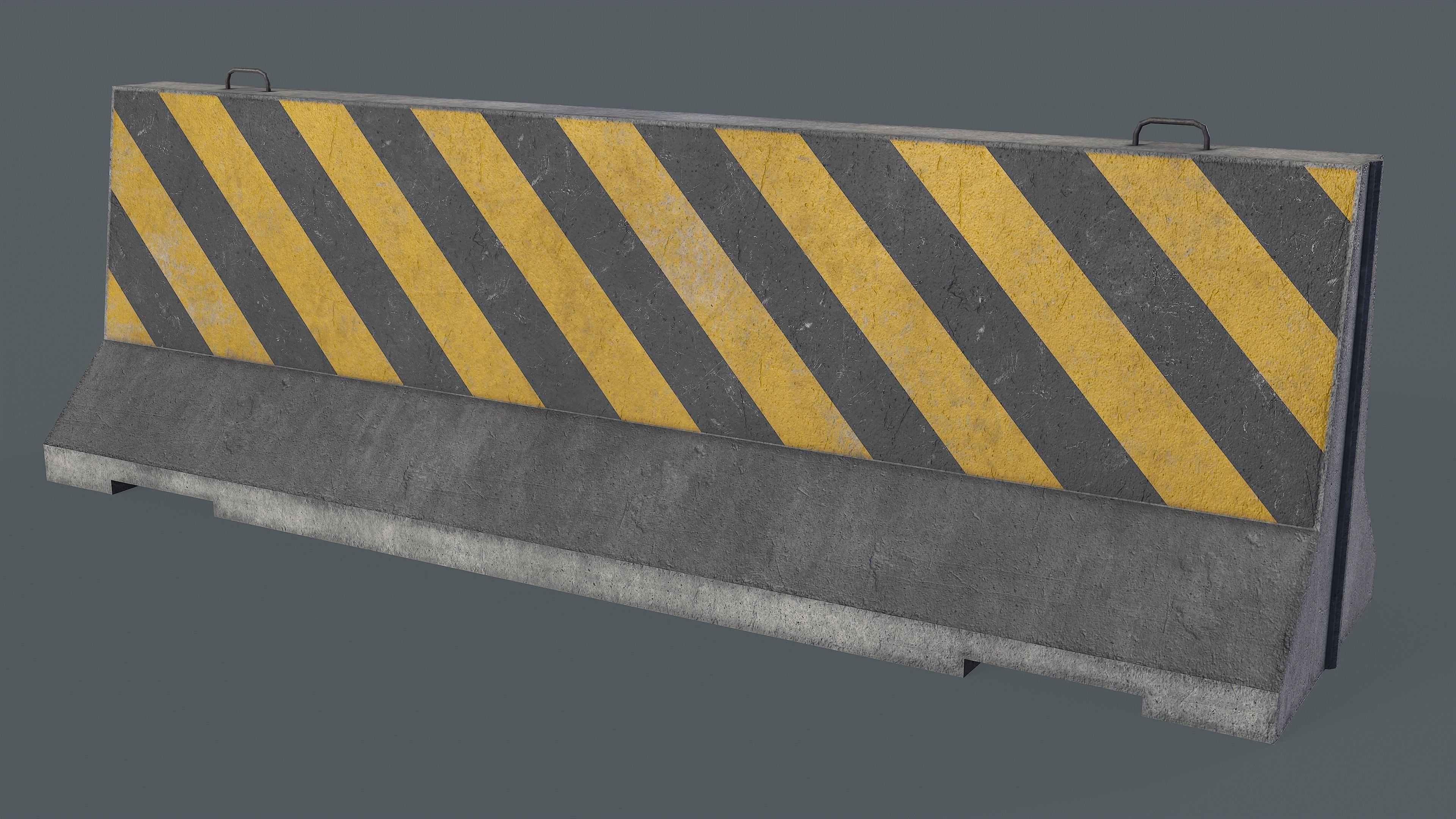 Set of 5 Concrete Barriers Low-poly 3D model_7
