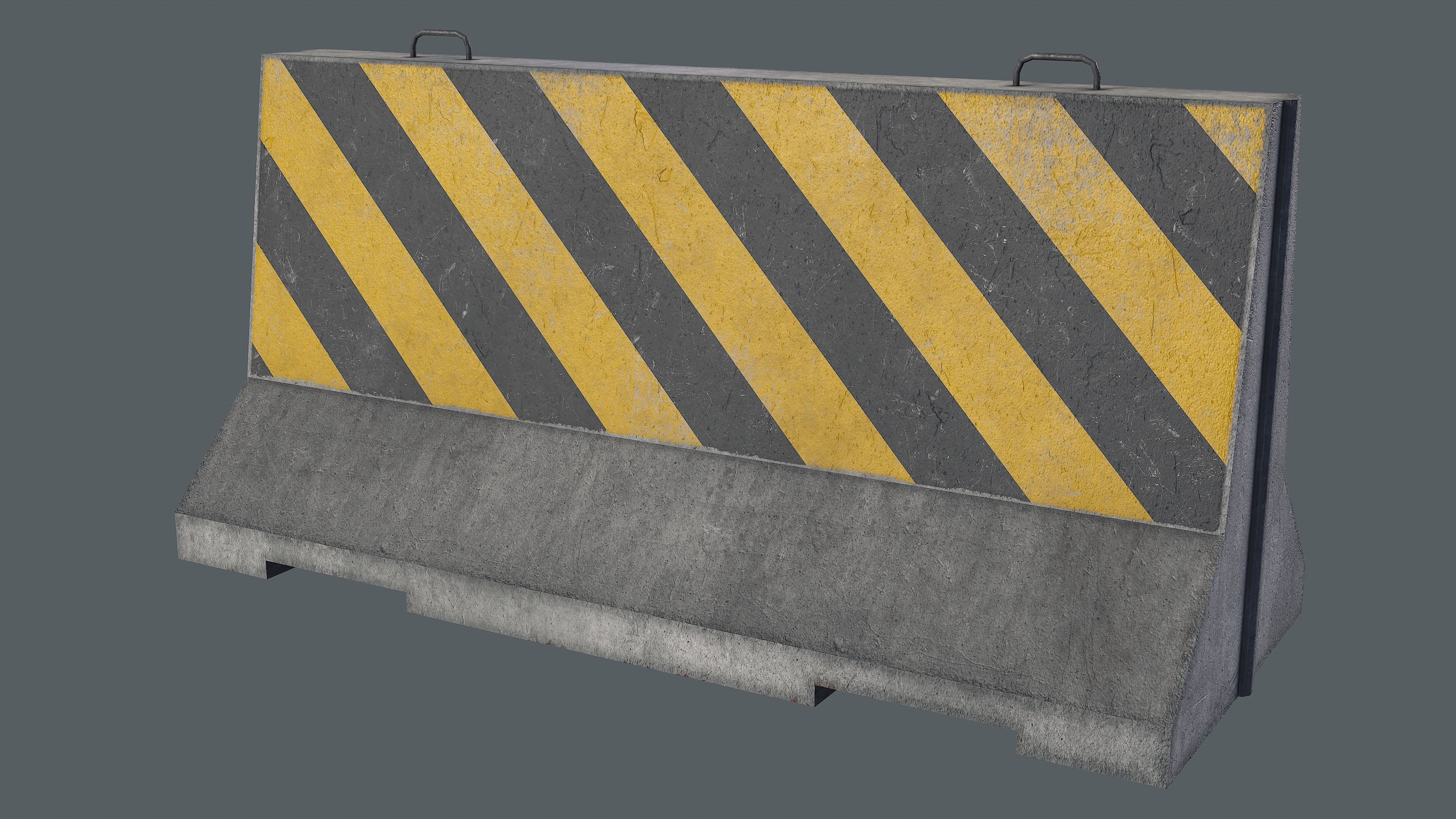 Set of 5 Concrete Barriers Low-poly 3D model_3