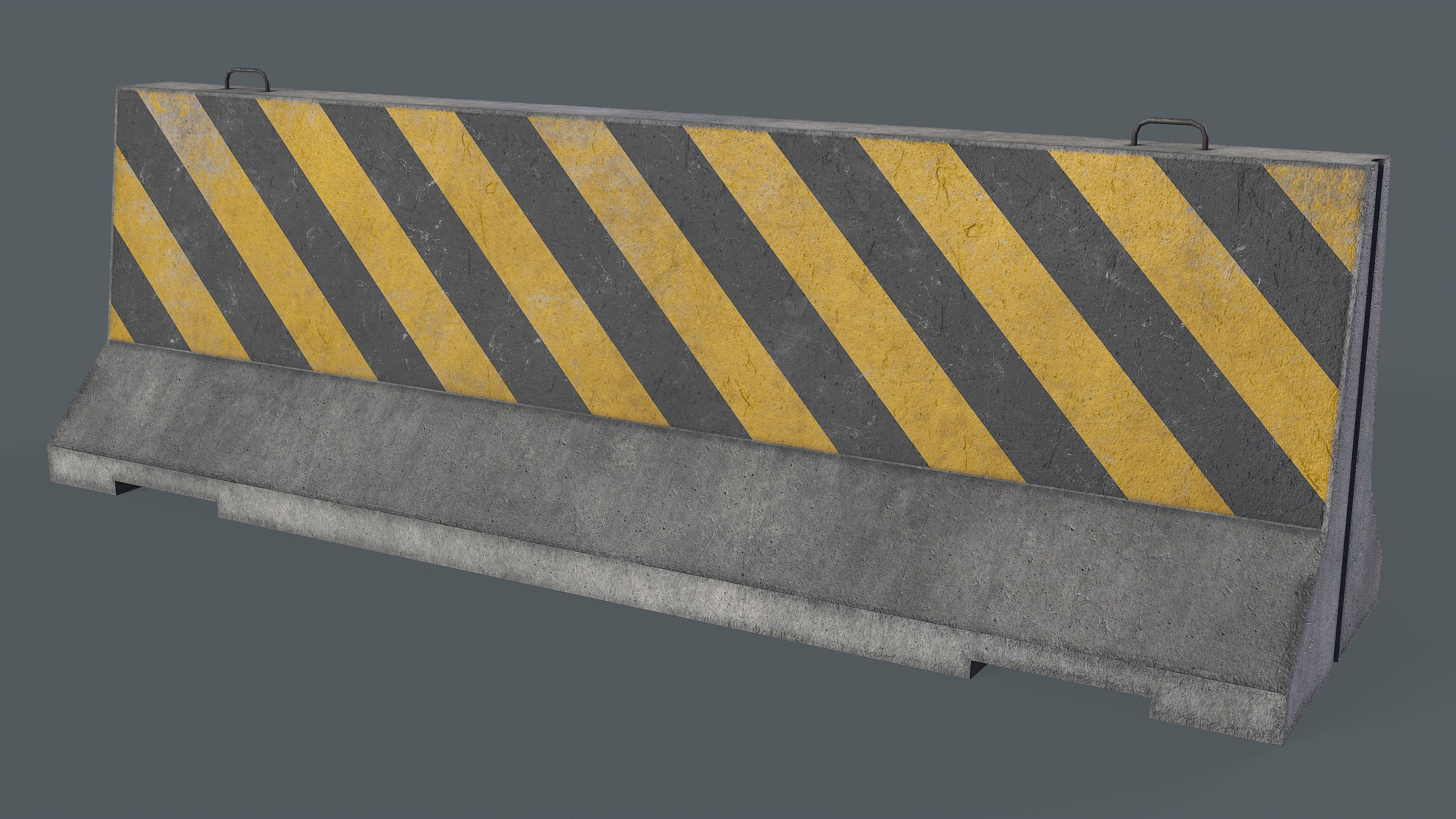 Set of 5 Concrete Barriers Low-poly 3D model_8