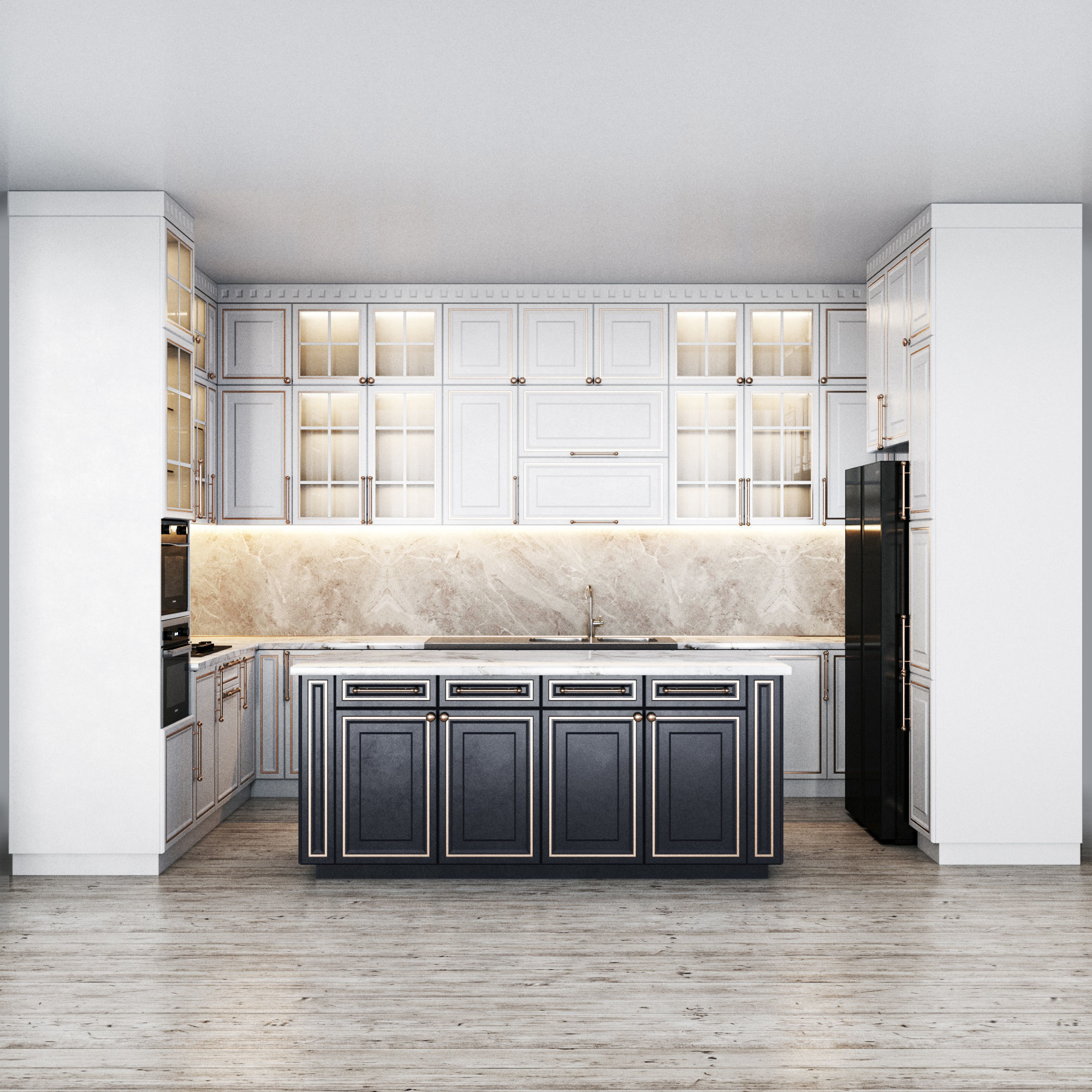 kitchen classic02 3D model_6