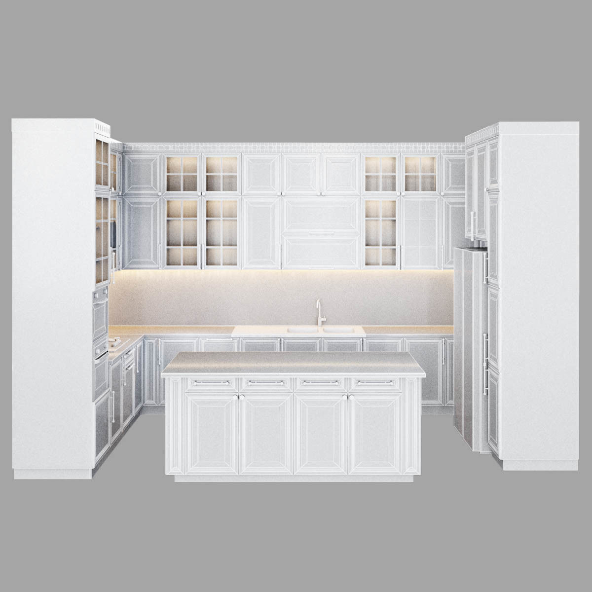kitchen classic02 3D model_5