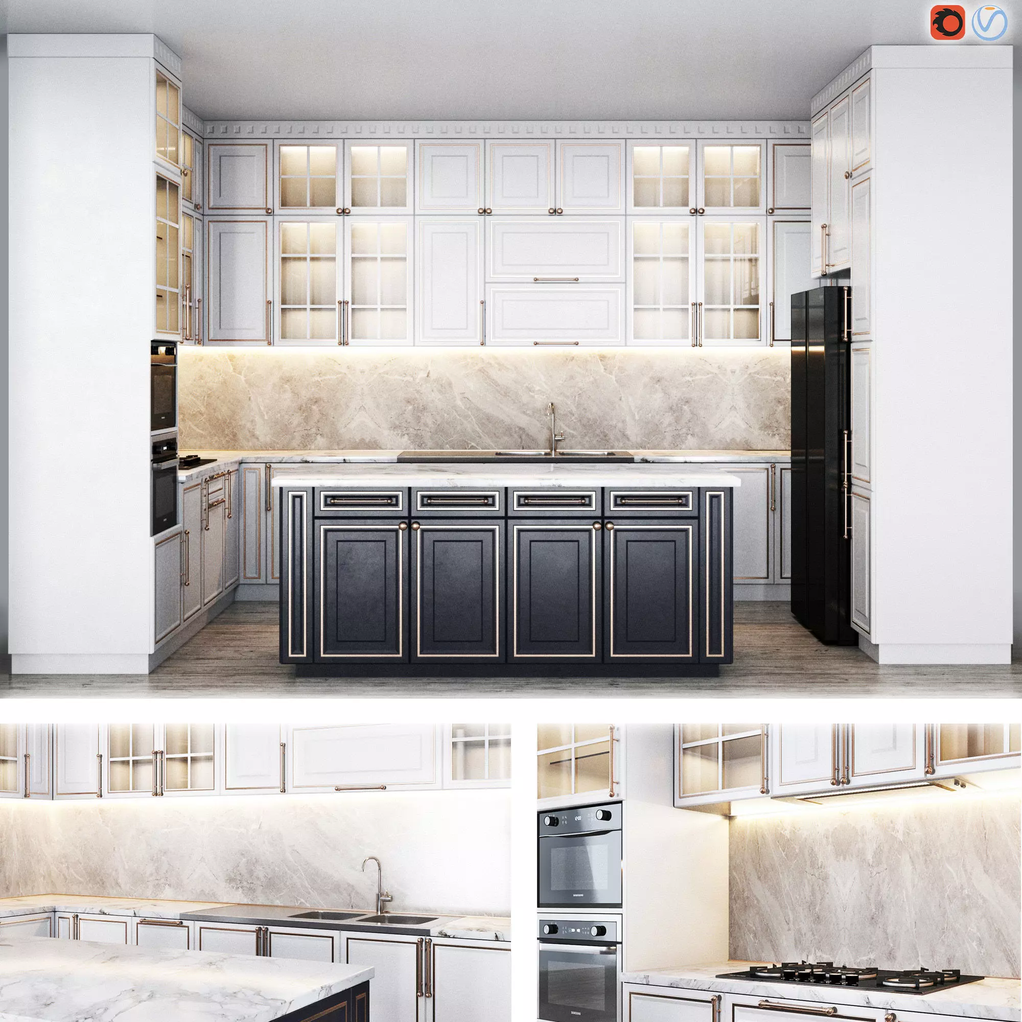 kitchen classic02 3D model_0