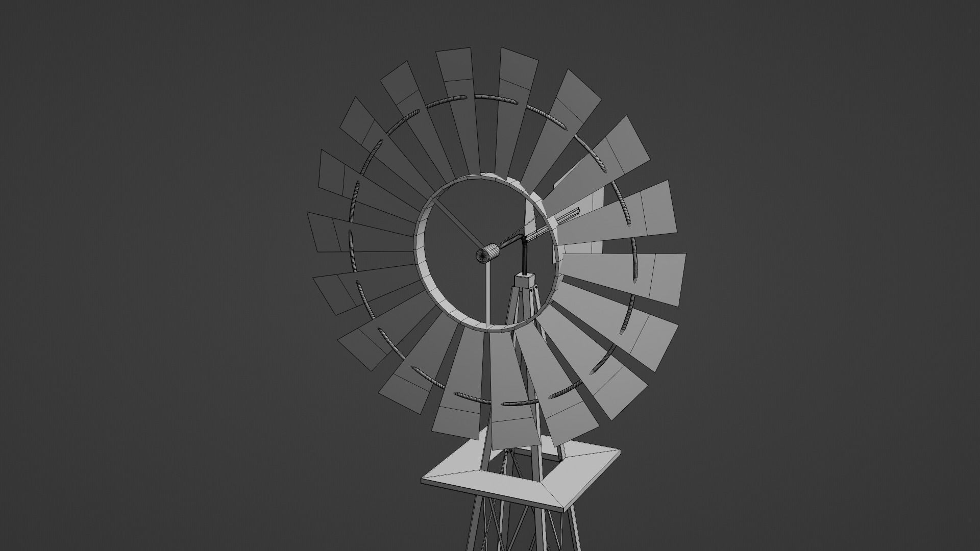 Metal Frame Windmill Low-poly 3D model_12