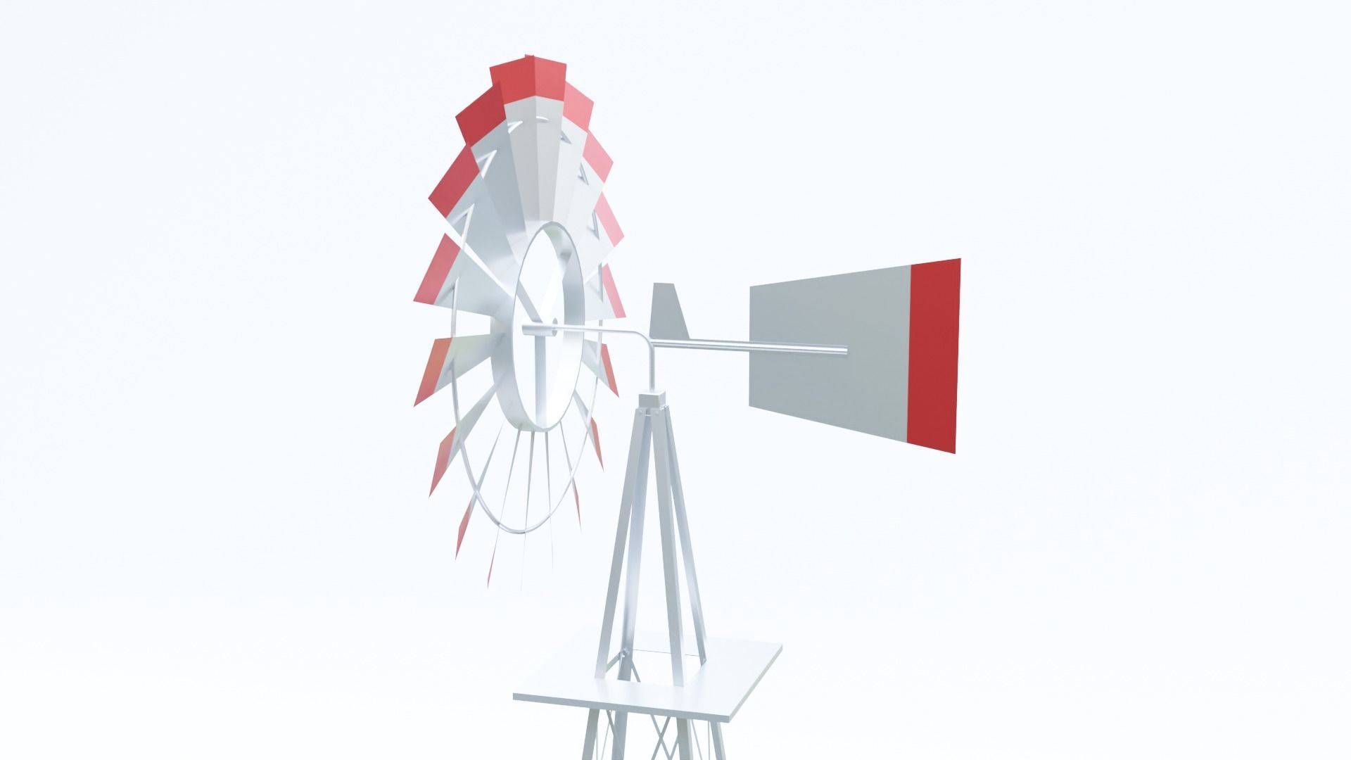 Metal Frame Windmill Low-poly 3D model_7