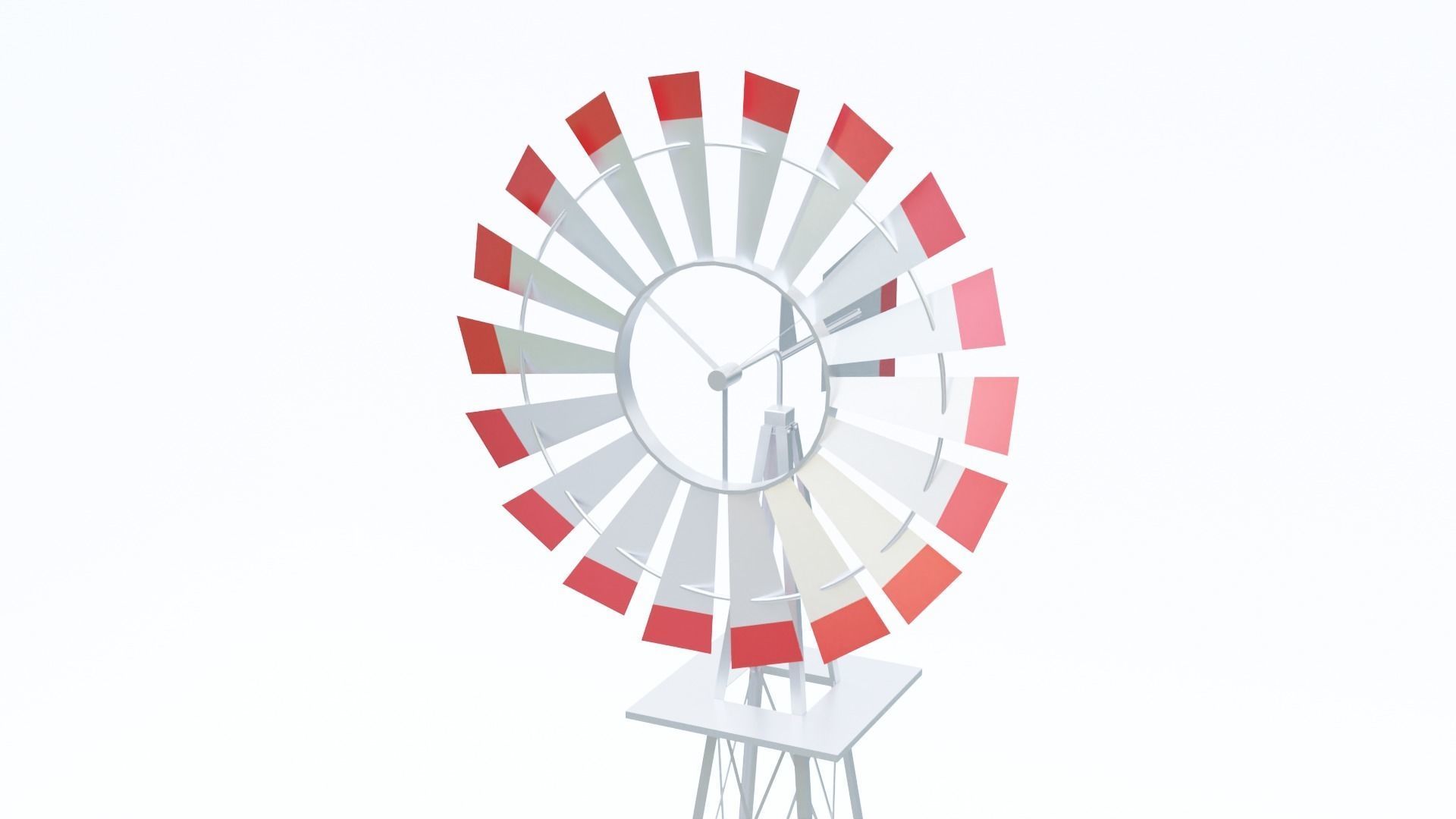 Metal Frame Windmill Low-poly 3D model_5