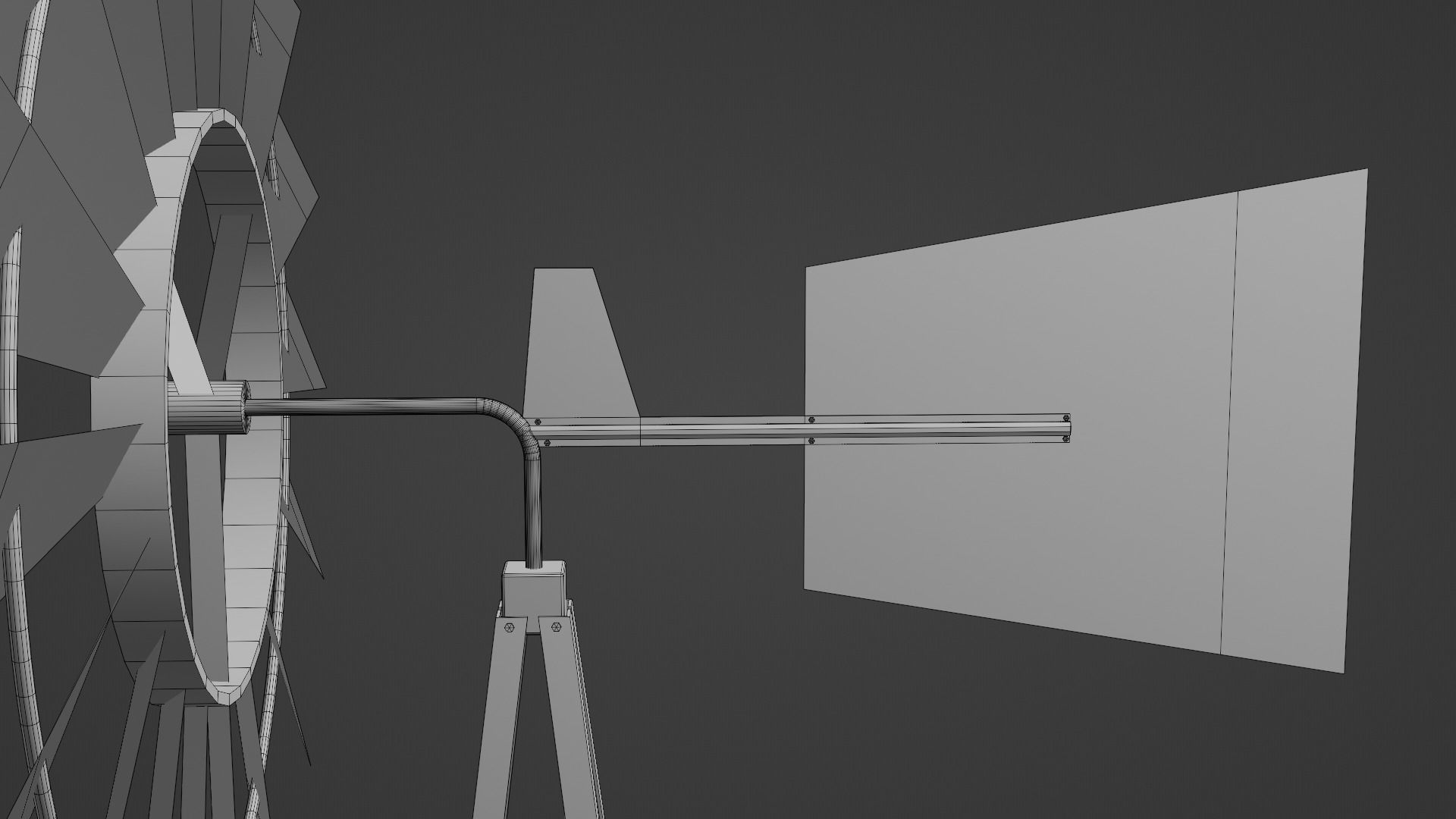 Metal Frame Windmill Low-poly 3D model_14