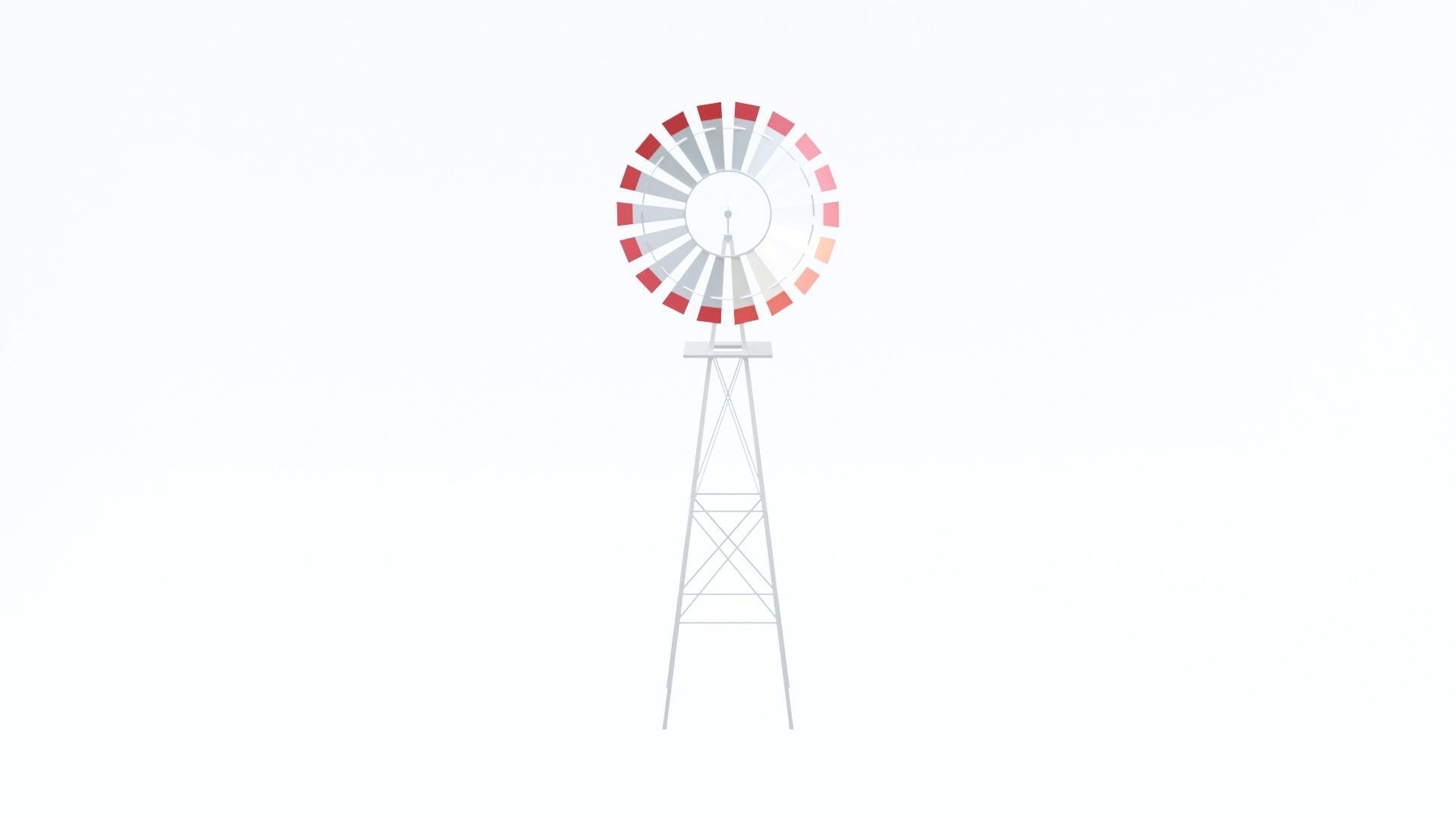 Metal Frame Windmill Low-poly 3D model_3