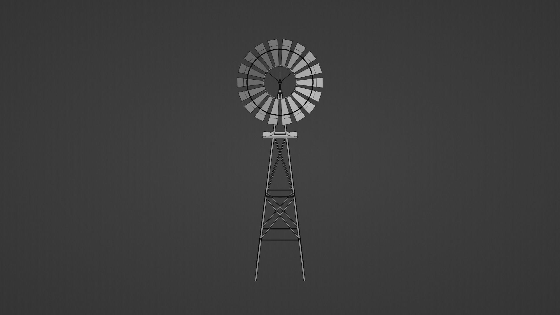 Metal Frame Windmill Low-poly 3D model_10