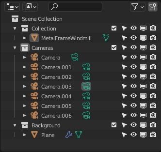 Metal Frame Windmill Low-poly 3D model_17