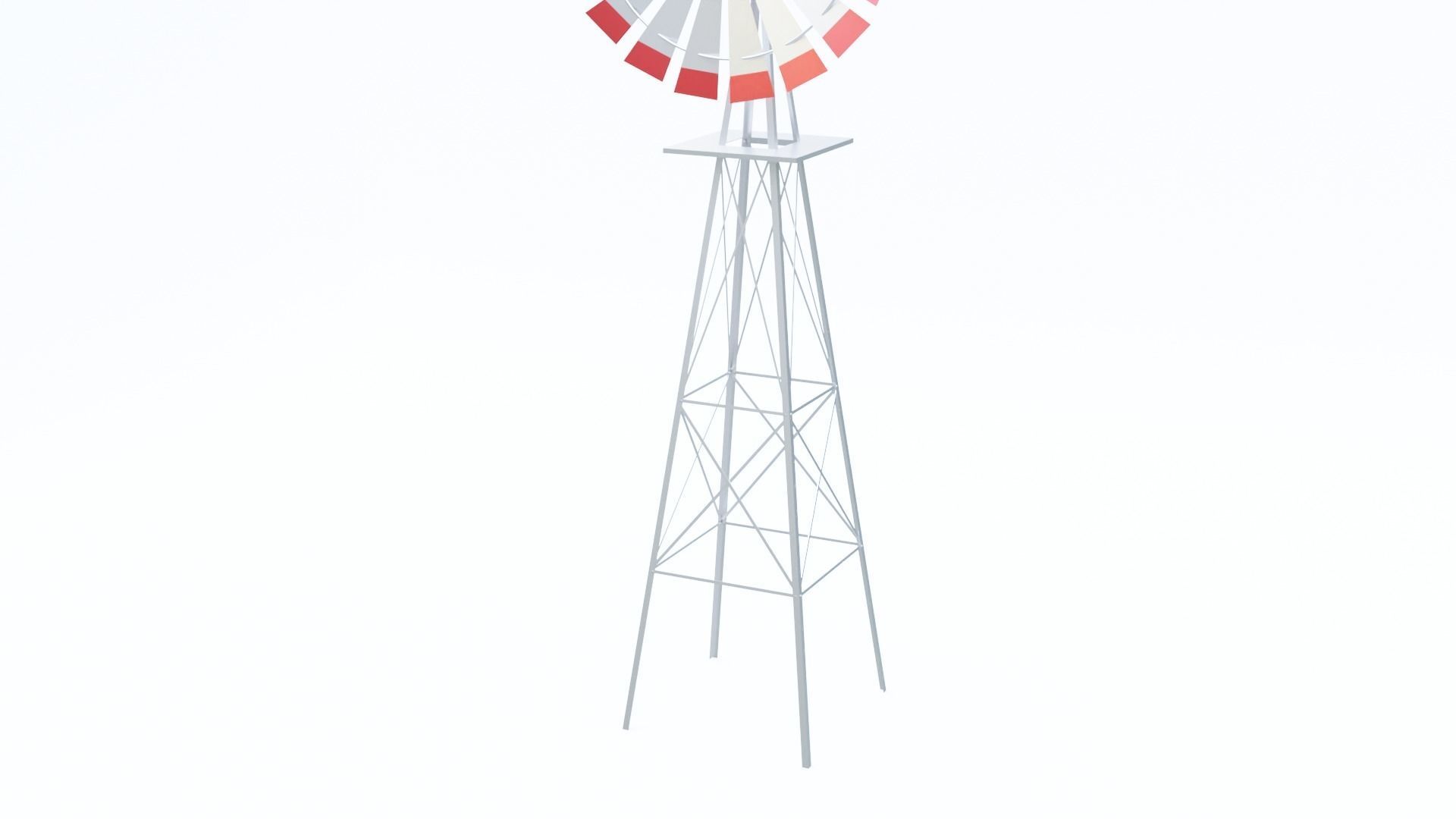 Metal Frame Windmill Low-poly 3D model_6