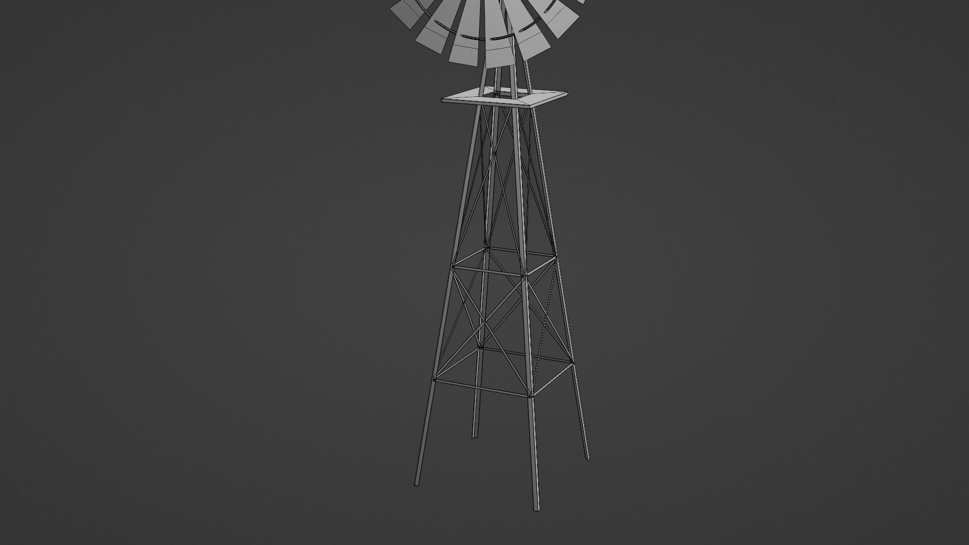 Metal Frame Windmill Low-poly 3D model_13