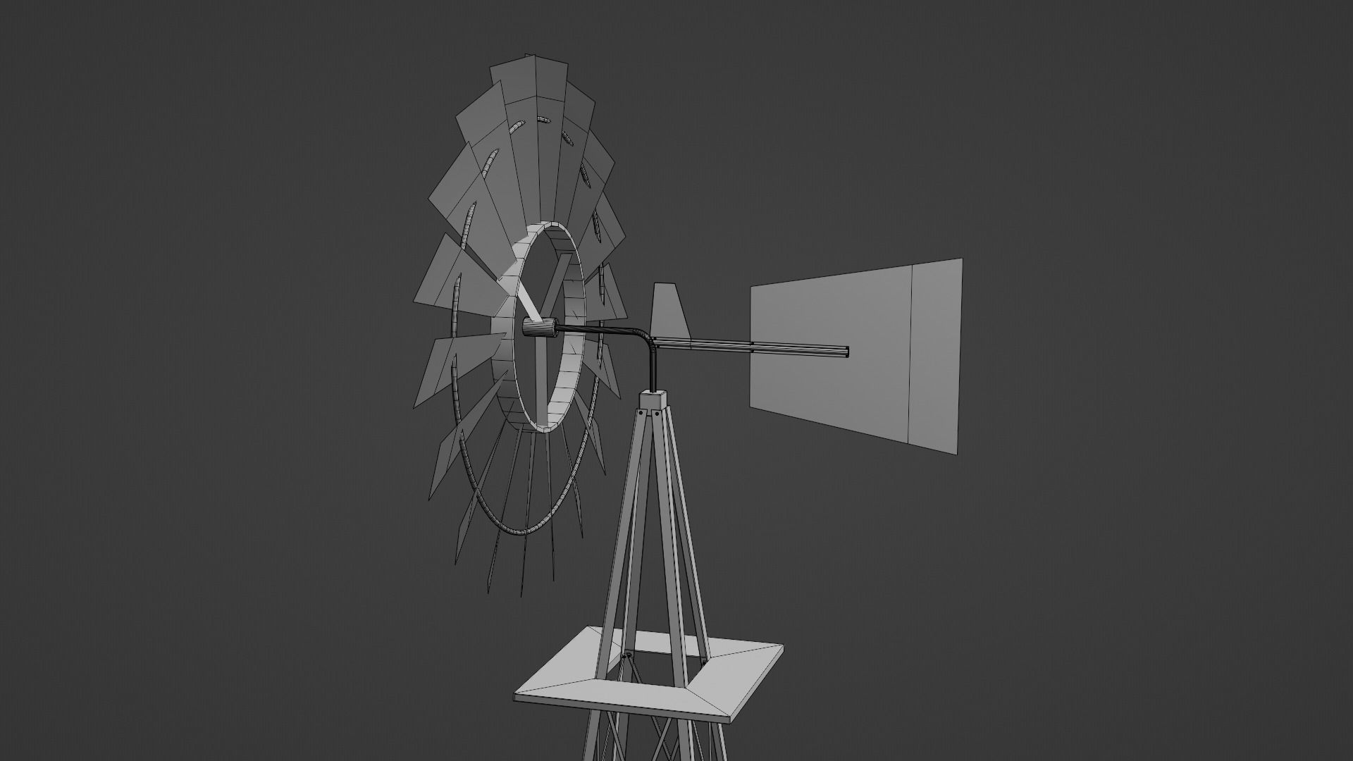 Metal Frame Windmill Low-poly 3D model_15