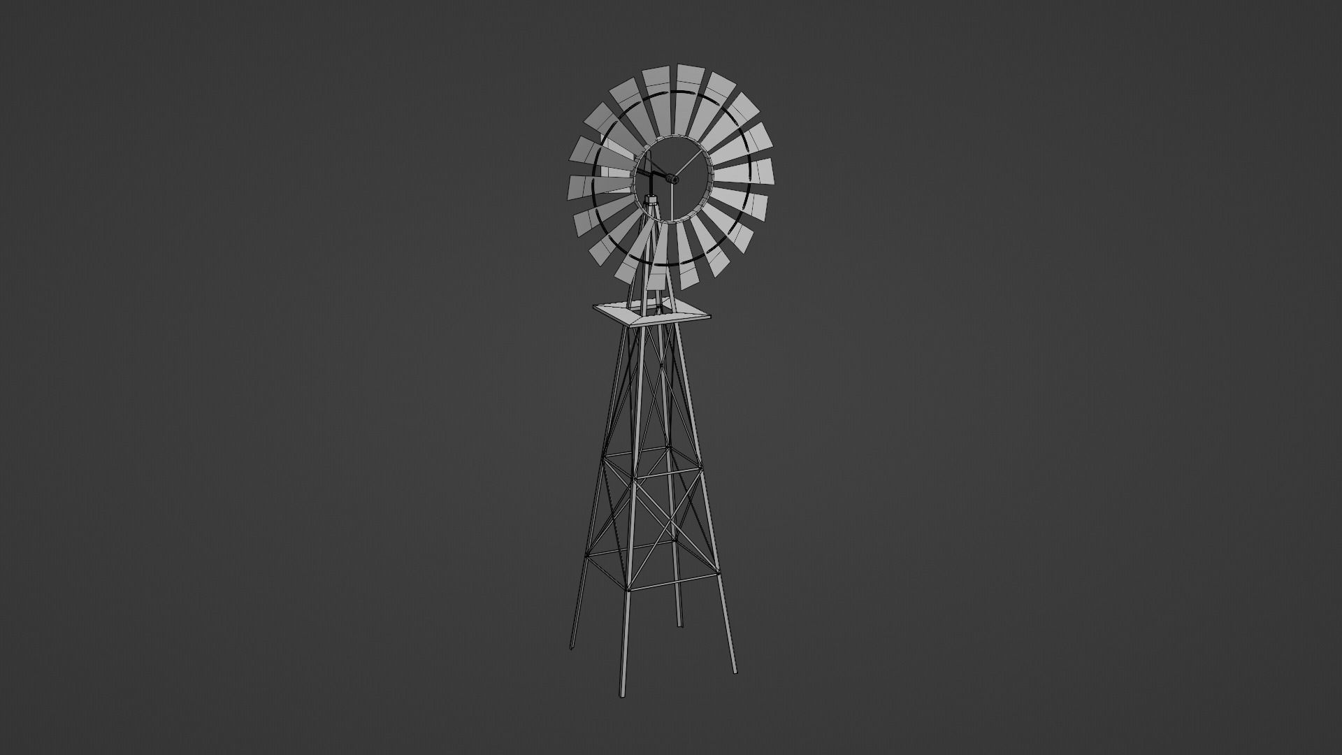 Metal Frame Windmill Low-poly 3D model_11