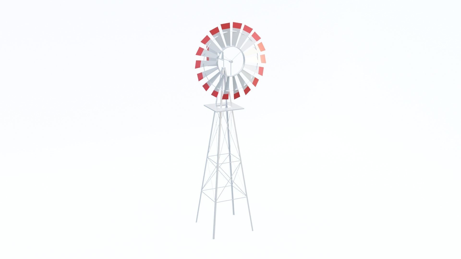 Metal Frame Windmill Low-poly 3D model_4