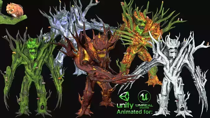 Treant tree Low-poly 3D model