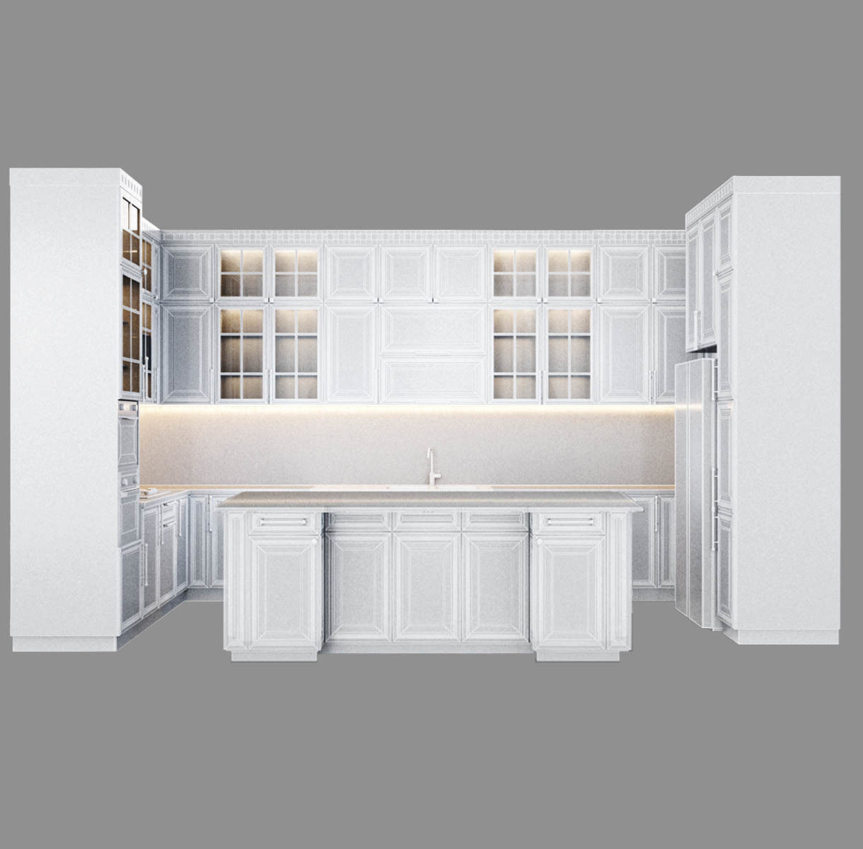 Neoclassical kitchen 3D model_6