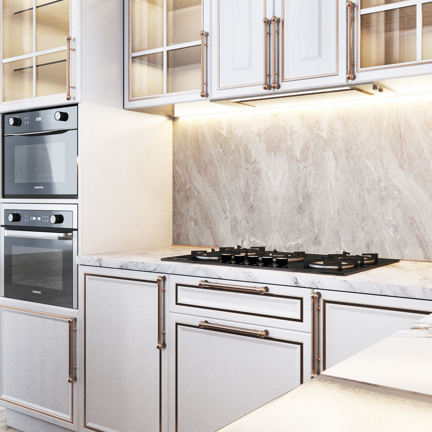 Neoclassical kitchen 3D model_5