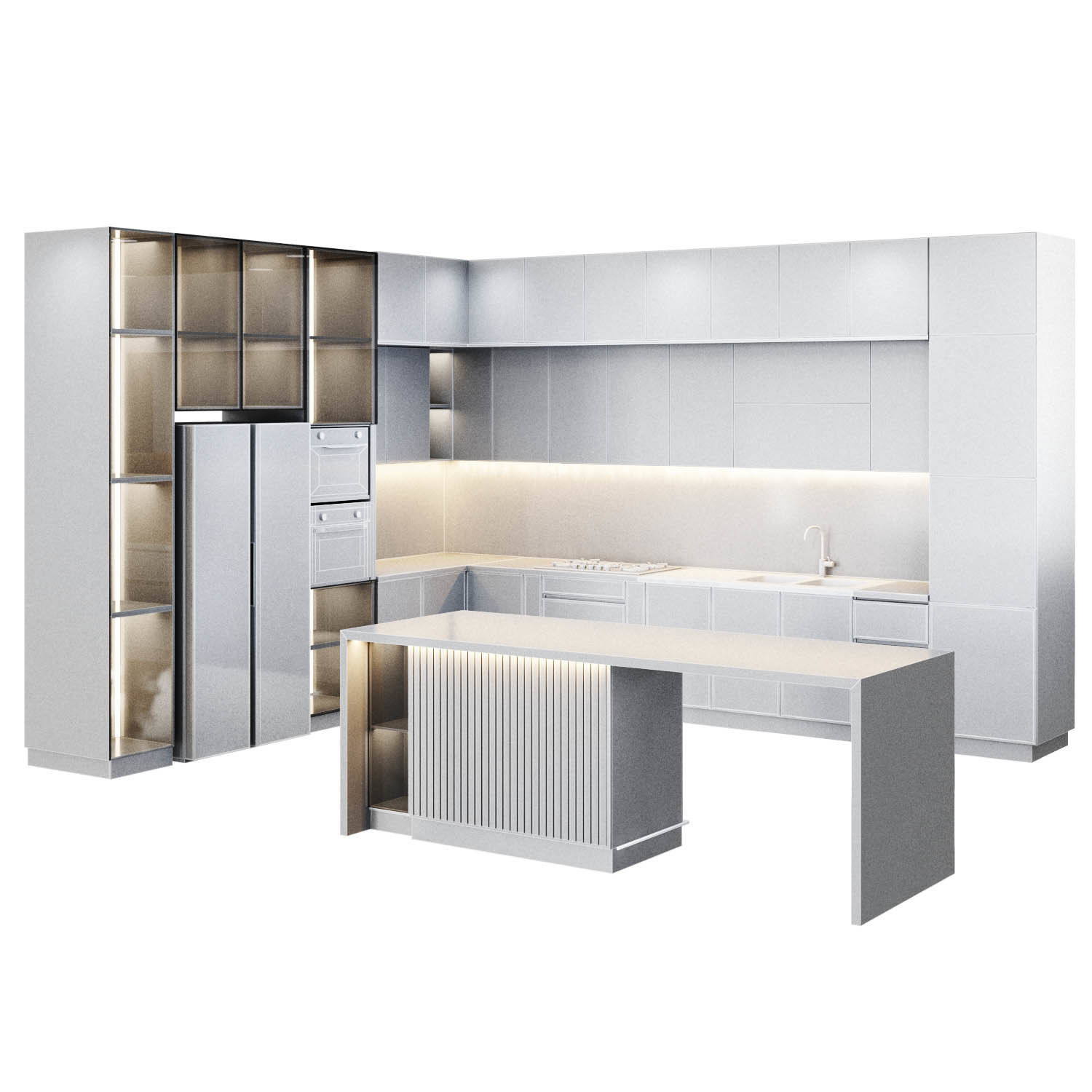 Kitchen modern Dark theme 3D model_6