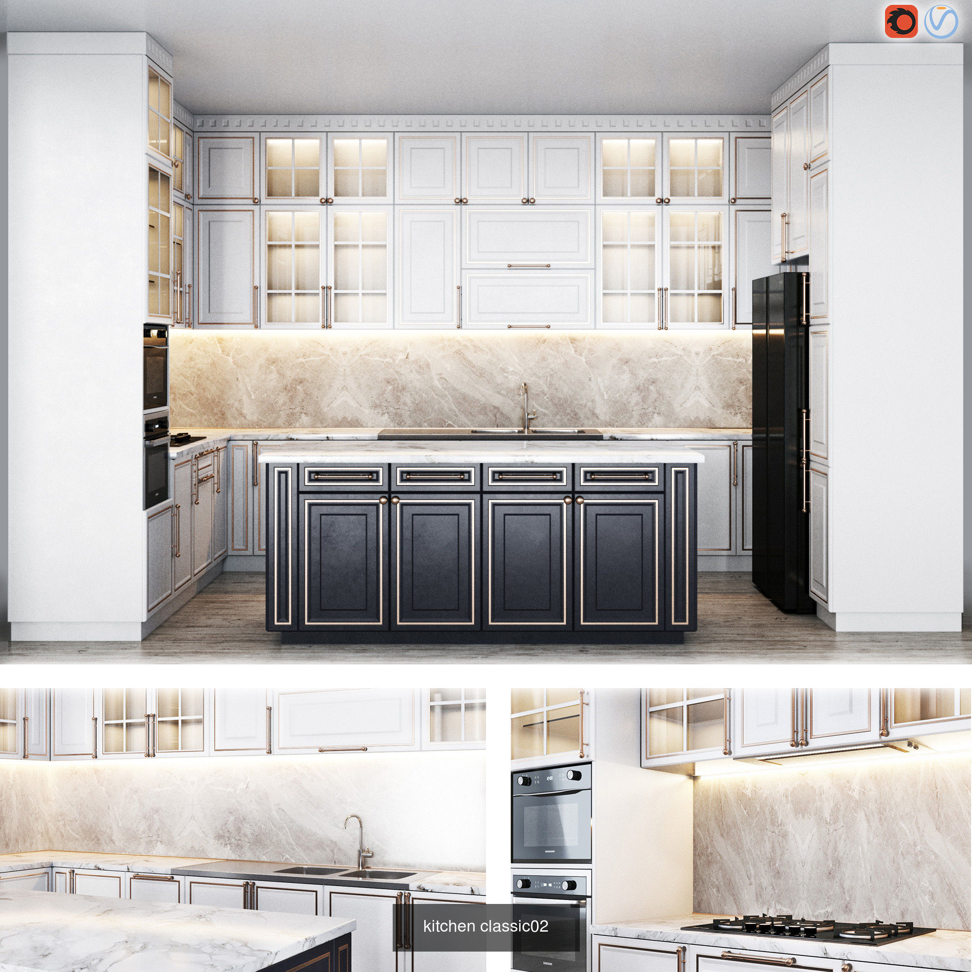 Kitchen- modern and Classic 3D Model Collection_9