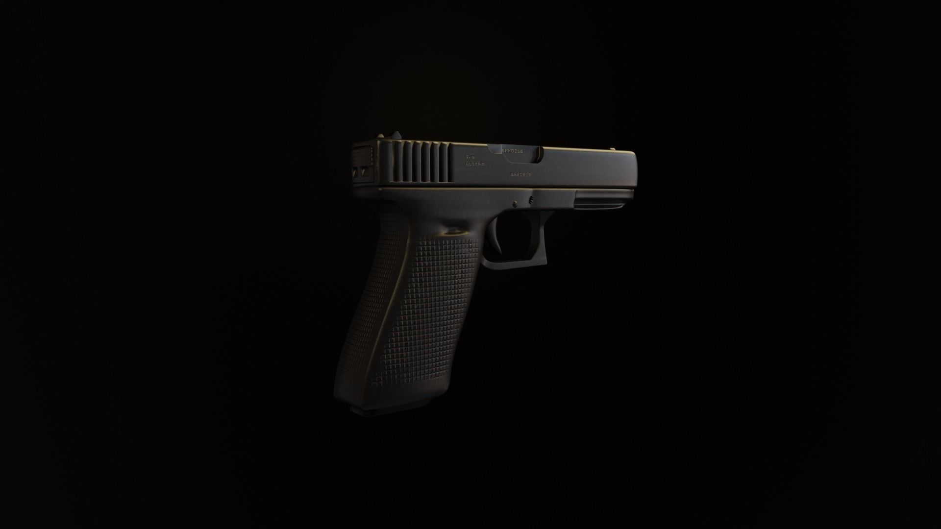 Gun Glock 17 Low-poly 3D model_3
