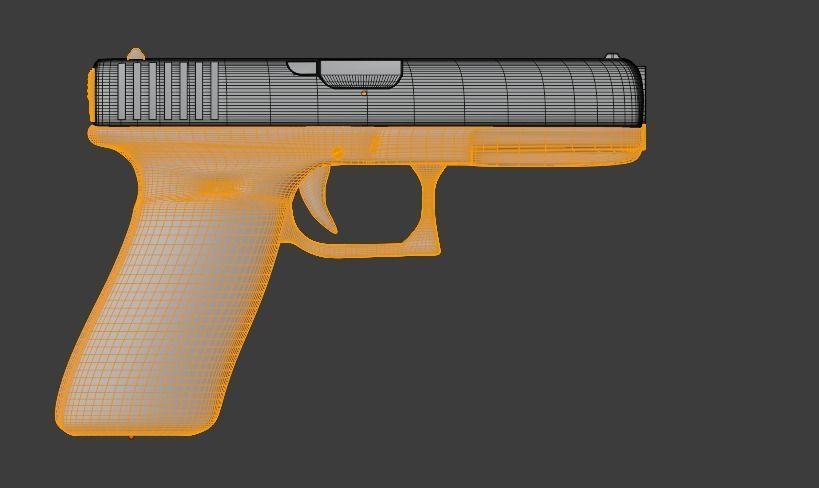 Gun Glock 17 Low-poly 3D model_5