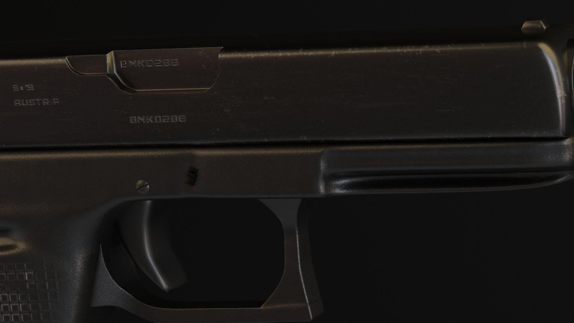 Gun Glock 17 Low-poly 3D model_4
