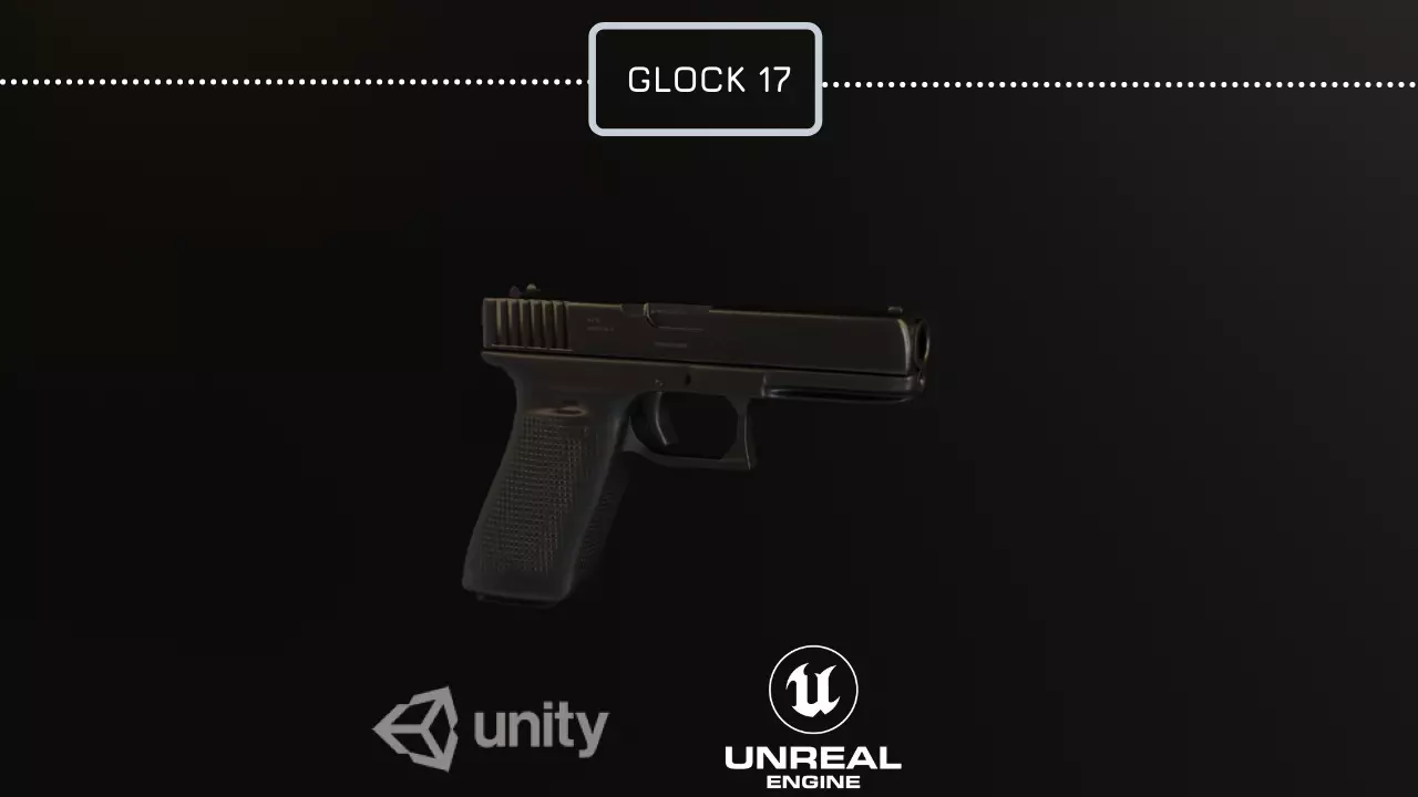 Gun Glock 17 Low-poly 3D model_0