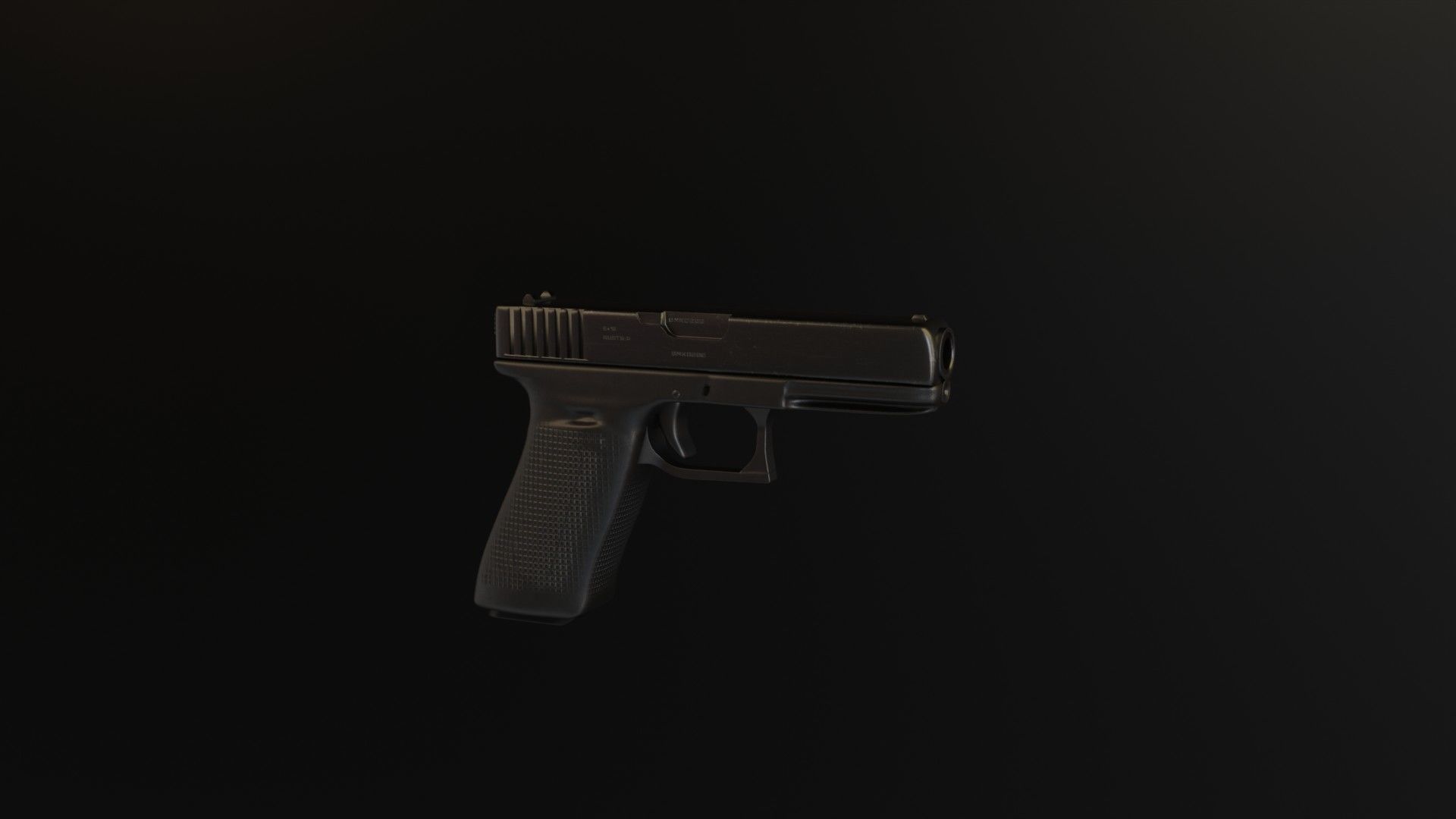Gun Glock 17 Low-poly 3D model_2