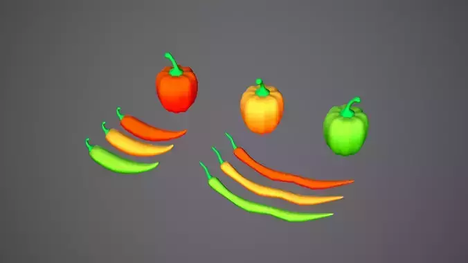 Peppers Toon Low-poly 3D model