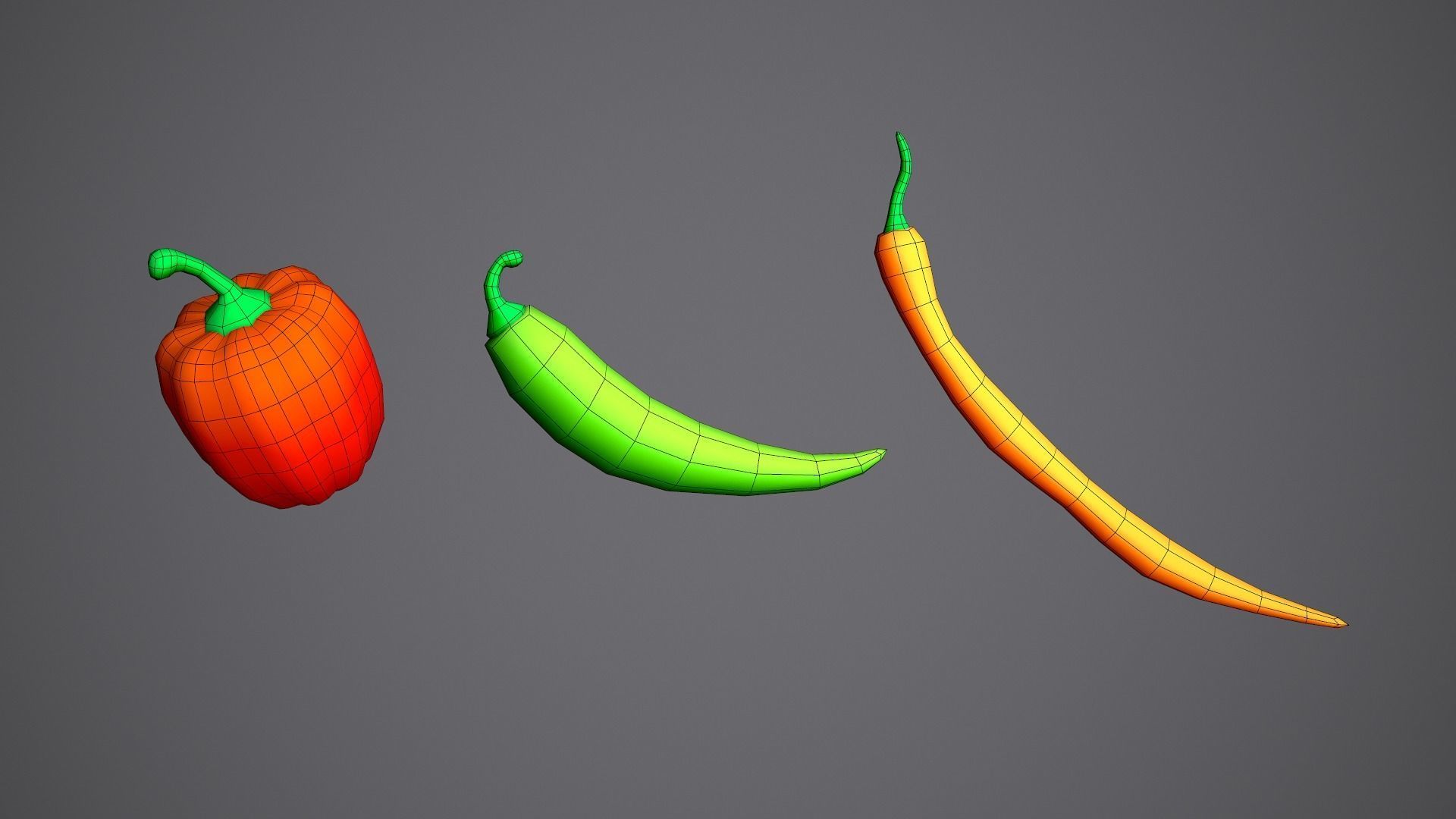 Peppers Toon Low-poly 3D model_13