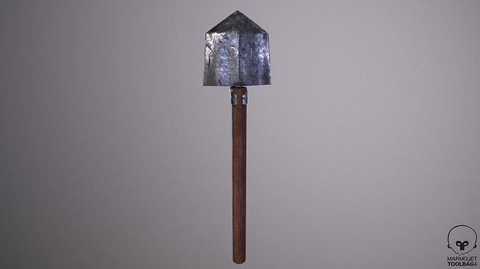 Shovel Lowpoly gold sword Low-poly 3D model