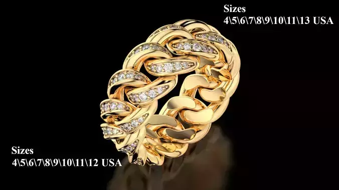 Diamond Cuban Ring