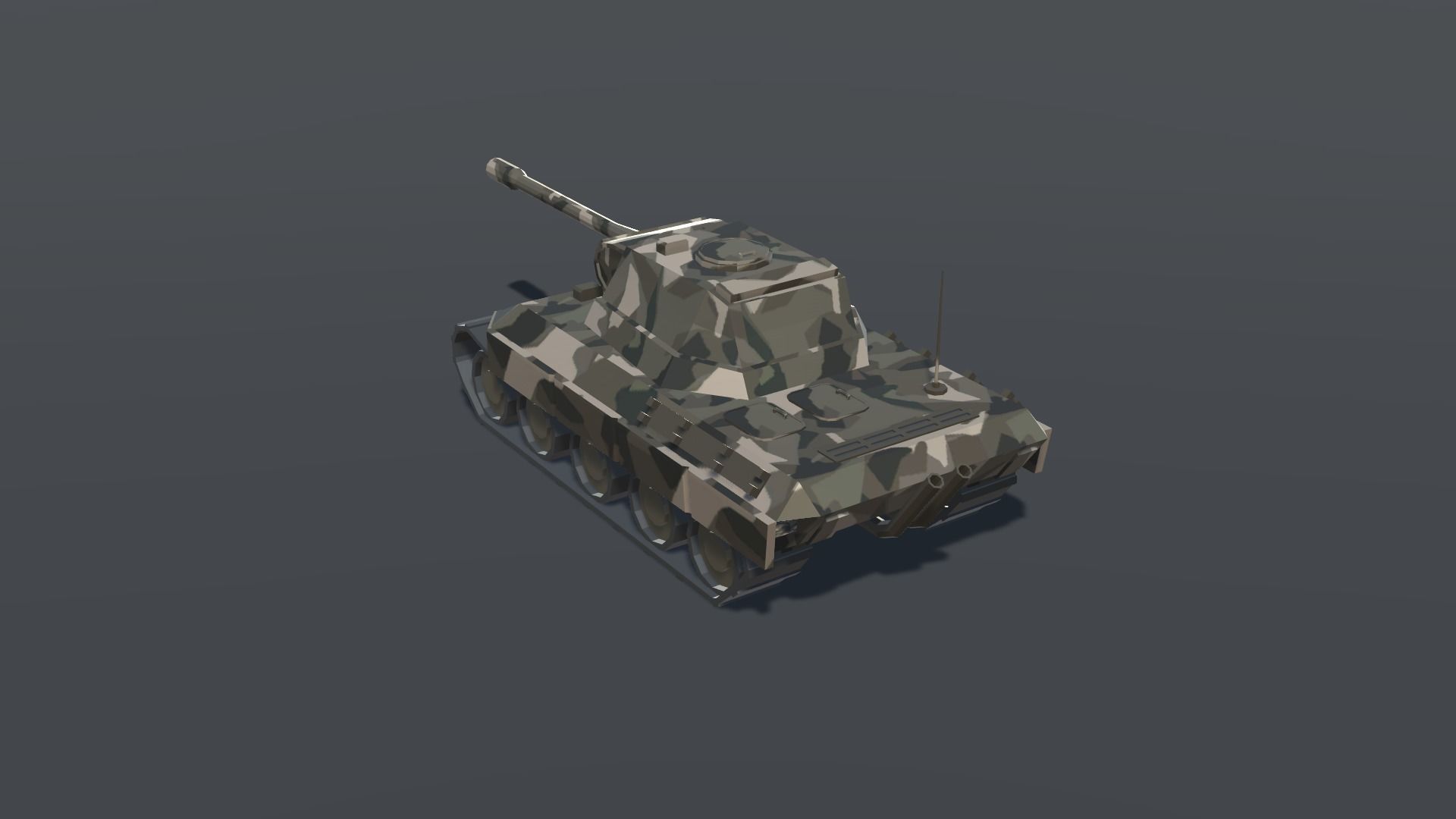 War Tank Low Poly Low-poly 3D model_1