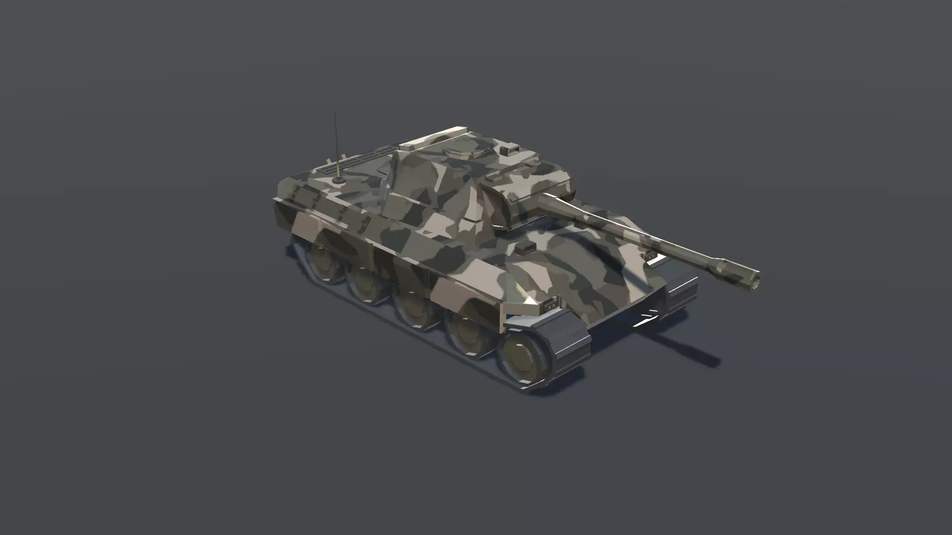 War Tank Low Poly Low-poly 3D model_0