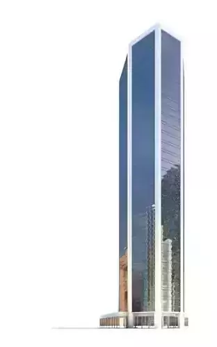 Mirror Glass Skyscraper With Grey Corners