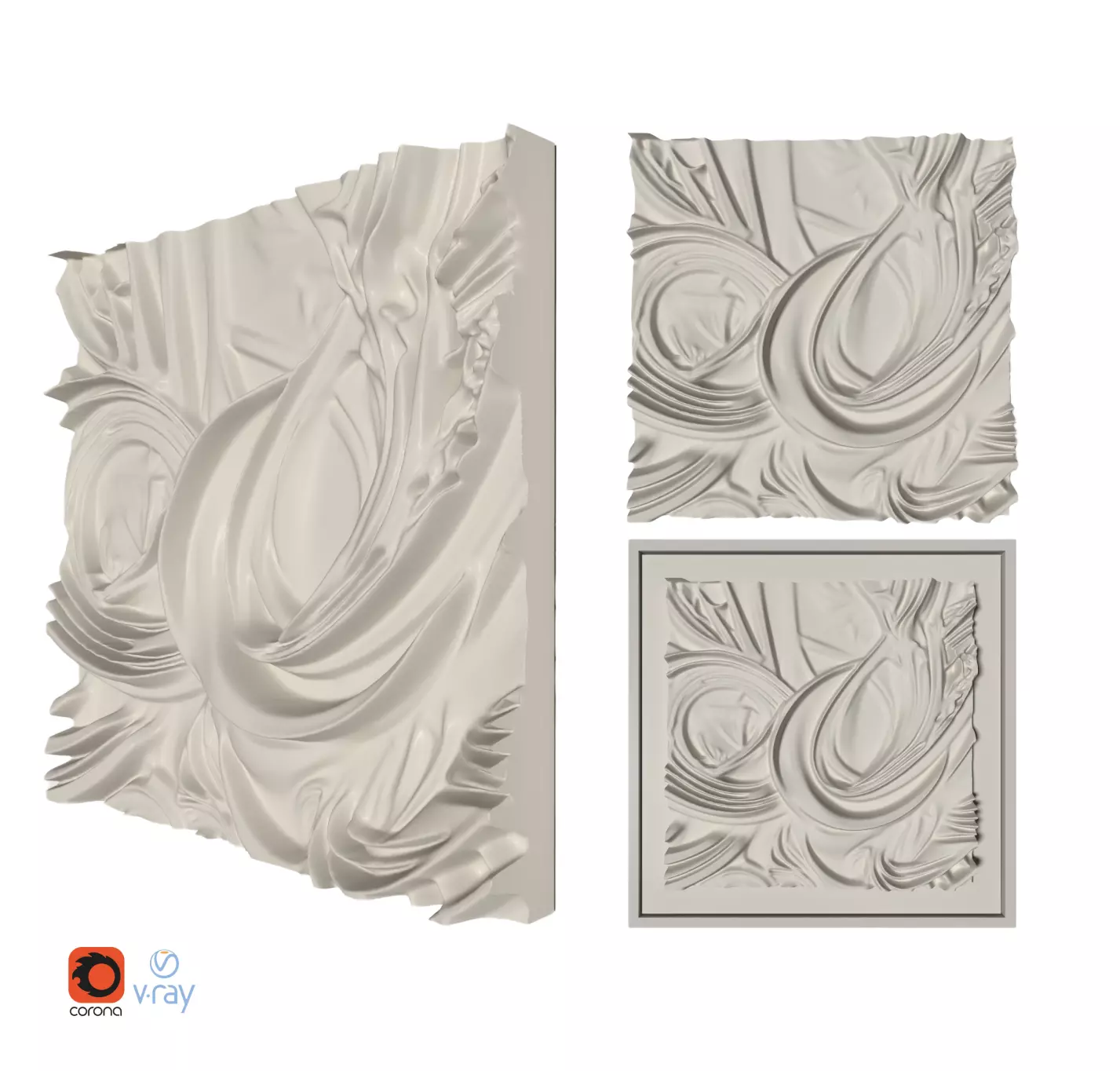 Wall Art Plaster Bas-Relief 3D print model_0
